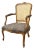 Late 20th Century French Provincial Louis XV Style Cane Back Arm Chair For Sale