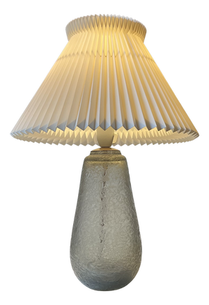 Art Deco Grey Ice Flower Glass Table Lamp by Jacob E. Bang for Holmegaard, 1920s
