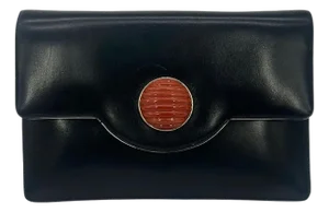 Vintage Judith Leiber Black Box Calf Leather Clutch