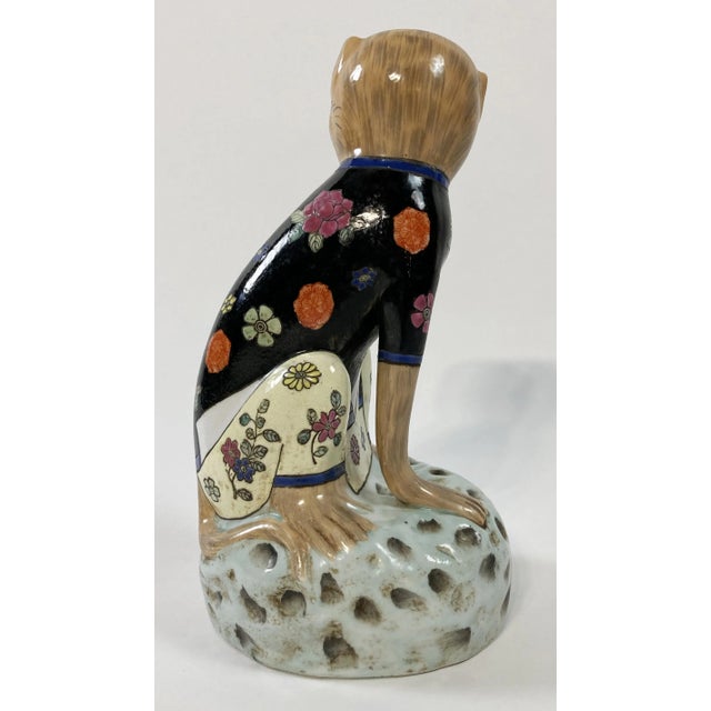 Vintage Colorful Ceramic Monkey Figure For Sale - Image 4 of 6