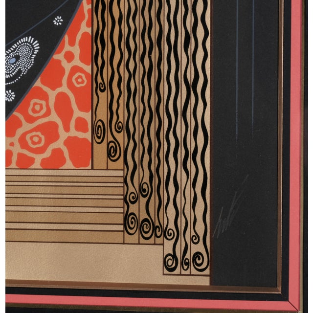 1980s 1983 Erte "Eyes of Love" Signed & Numbered Limited Edition Cxxxviii/Cl Framed and Matted Serigraph Print For Sale - Image 5 of 6