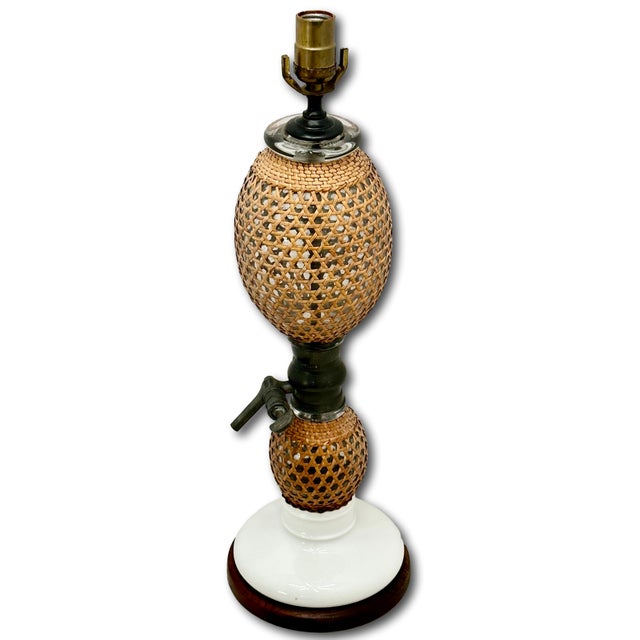 Wood Antique Briet Paris France Double Gourd Siphon Soda Water Maker & Dispenser Now Table Lamp Base - Circa 1800s For Sale - Image 7 of 18