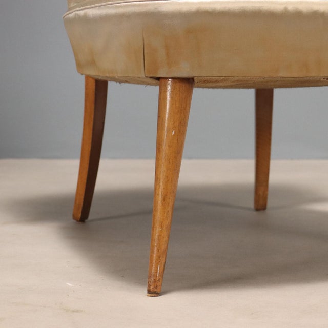 Wood Vintage Chairs in Beech and Fabric, 1950s, Set of 2 For Sale - Image 7 of 10