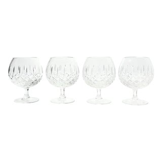 1980s Vintage Crystal Brandy Snifter Glasses - Set of 4 For Sale
