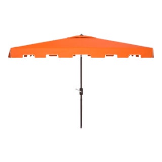 Zimmerman 6.5x10 Rectangle Umbrella - Orange/White For Sale
