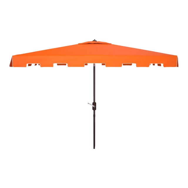 Zimmerman 6.5x10 Rectangle Umbrella - Orange/White For Sale