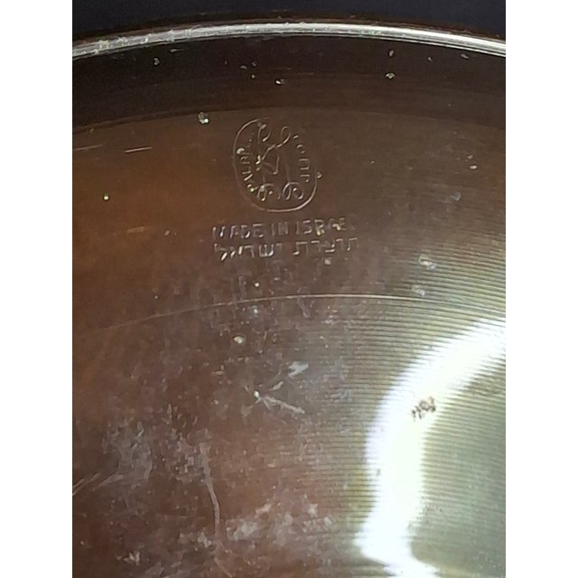 Pair Mid Century Pal Bell Israel Bronze Wall Plates Maurice Ascalon Judaica 9.5" For Sale - Image 16 of 18