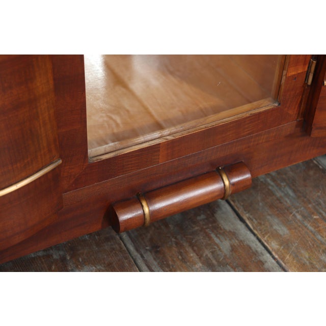 Art Deco Walnut Sideboard with Glazed Display Cabinet, 1930 For Sale - Image 9 of 18