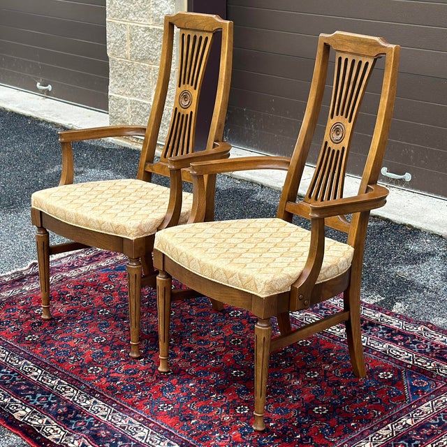 Mid-Century Modern Mid-Century Statesville Chair Co. Dining Armchairs - a Pair For Sale - Image 3 of 12