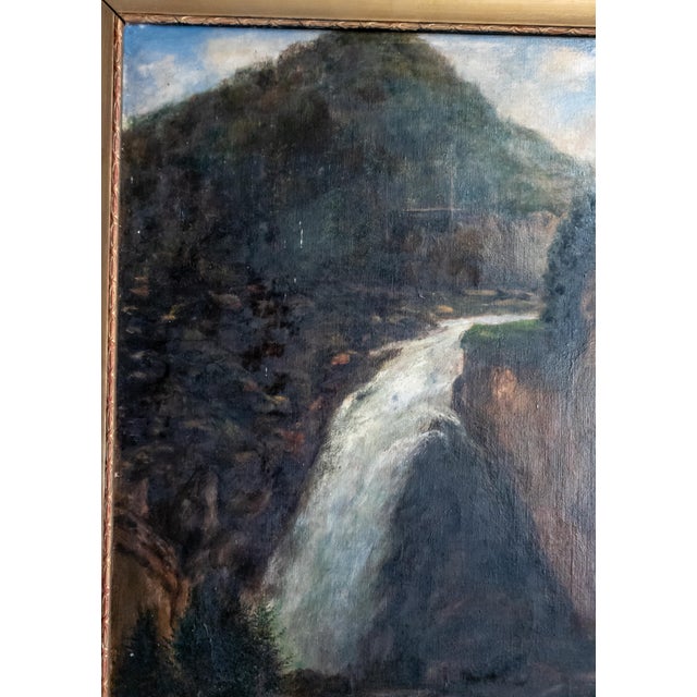 Early 20th Century Continental European Landscape Painting of Gollinger Waterfall Austria For Sale - Image 11 of 16