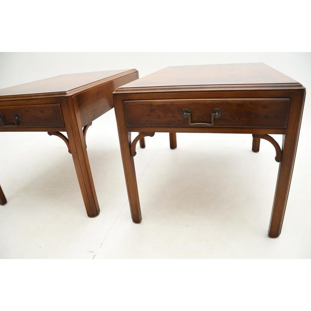 Vintage Georgian Style Yew Wood Side Tables, 1950, Set of 2 For Sale - Image 12 of 13