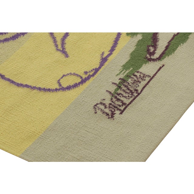 Textile Signed Vintage Portuguese Tapestry With Romantic Pictorial, From Rug & Kilim For Sale - Image 7 of 8