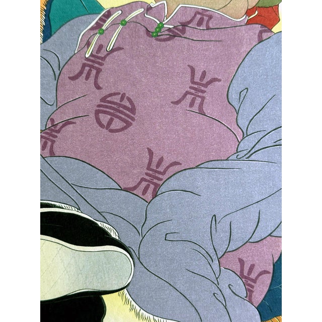 Japanese Woodblock Print Une Histoire Tres Drole by Paul Jacoulet For Sale In Atlanta - Image 6 of 15