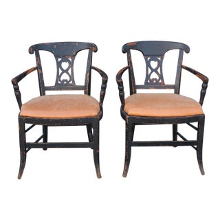 1960s Pair of Traditional Wooden Side Chairs For Sale