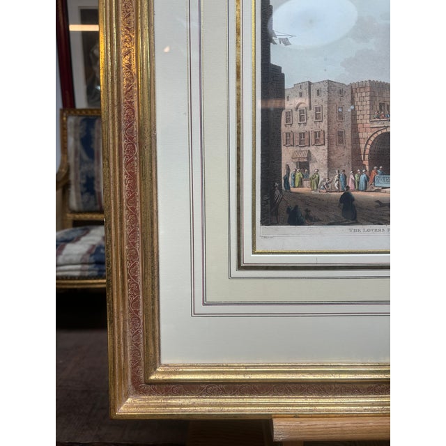 Mayer, Luigi "The Lovers Fountain With the Adjacent Mosque" With Gold Frame For Sale - Image 4 of 5