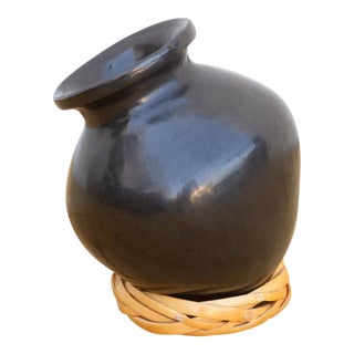 Vintage Petite Black Clay Mezcal Jug For Sale