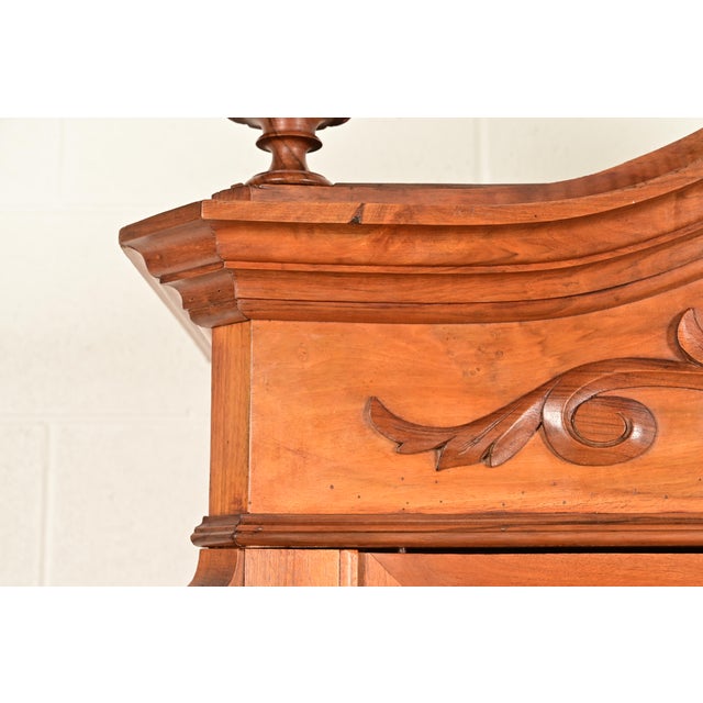 Brown R. J. Horner Style Antique Victorian Carved Walnut Bookcase Cabinet, Circa 1880s For Sale - Image 8 of 15
