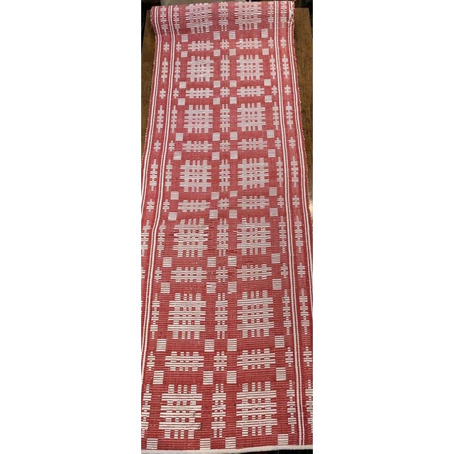 Early 20th Century Swedish Red & White Pattern Runner Rug For Sale - Image 6 of 9