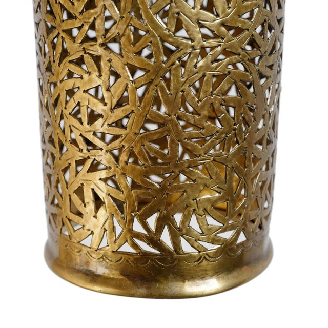 Late 20th Century Vintage Brass Top Hat Pendant Light Small For Sale - Image 5 of 7