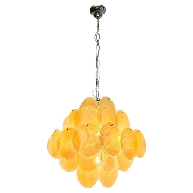 Italian Murano Glass Disc Chandeliers, 1990, Set of 2 For Sale - Image 6 of 18