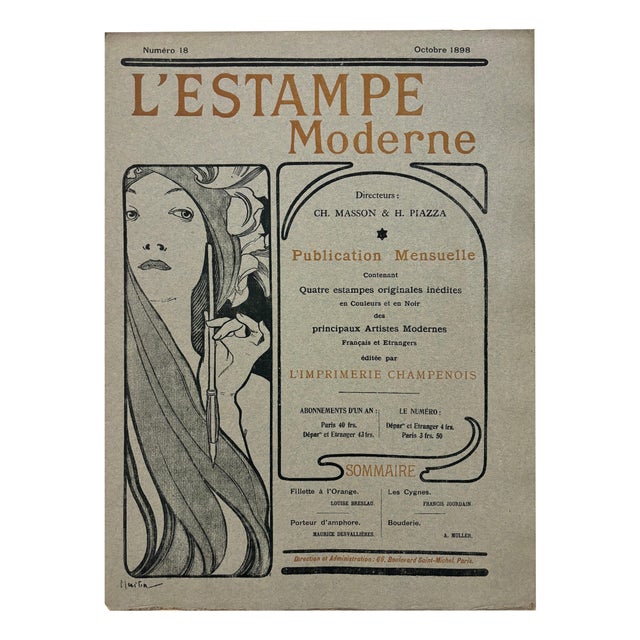 Alphonse Mucha, Cover for l'Estampe Moderne, 1898 For Sale - Image 9 of 9