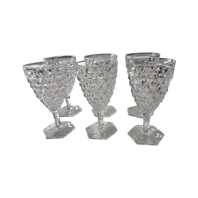 Fostoria Glass Company Mid 20th Century Fostoria Water Goblets - 6 pcs For Sale - Image 4 of 13