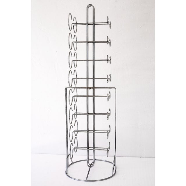 1970s Vintage Postmodern Stainless Steel 16-Bottle Wine Rack Tower For Sale - Image 5 of 12