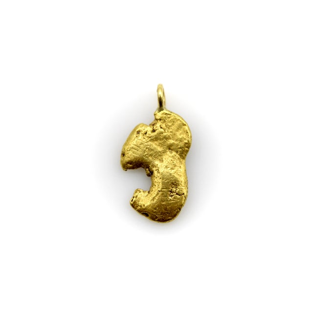 Vintage 22k Gold Nugget Pendant With Pac-Man Resemblance For Sale In Los Angeles - Image 6 of 10