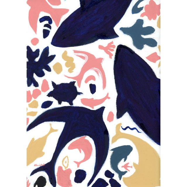 Matisse Inspired Shapes and Animals Modern Oil Painting by Alexandra Swistak For Sale - Image 6 of 8