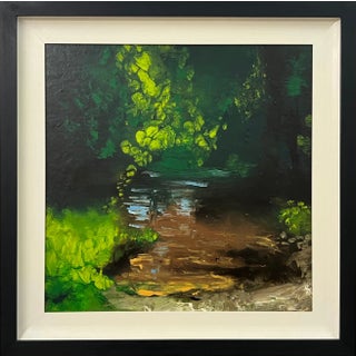 Colin Halliday Impressionistic English River Landscape Original Oil Painting by British Artist, 2008 For Sale