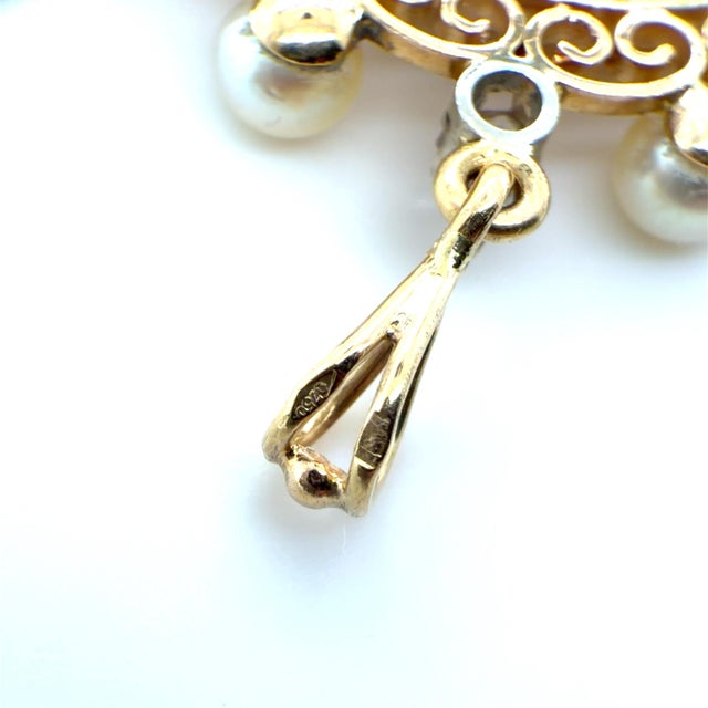 Gemstone Vintage, Charles X French 40 Francs Coin, Diamond and Cultured Pearl Pendant For Sale - Image 7 of 7