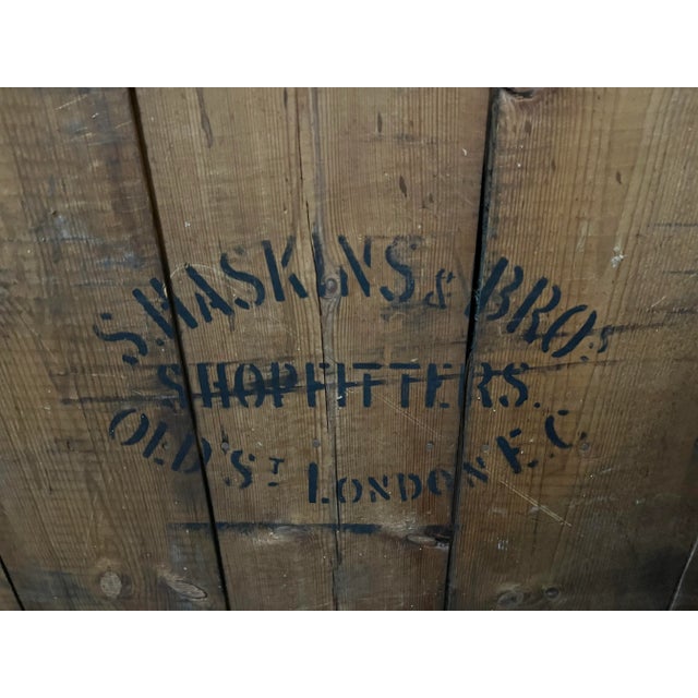 19th Century Vintage Mahogany Drapery Shop Drawers & Brass Hardware For Sale - Image 12 of 13