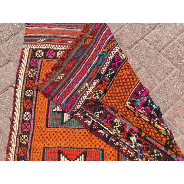 Textile Tribal Embroidered Kilim - 31.5" X 43" For Sale - Image 7 of 8