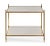 Odesa is an elegant chairside table made from antique brass with a mirrored top and lower shelf. The delicately scaled...