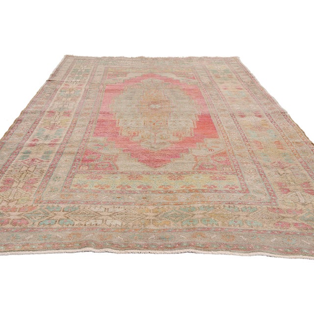 Contemporary Vintage Turkish Oushak Rug, 04'09 X 08'11 For Sale - Image 3 of 10