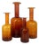 Amber Floor Vase Vases by Otto Brauer for Holmegaard, Denmark, 1960s, Set of 4 For Sale