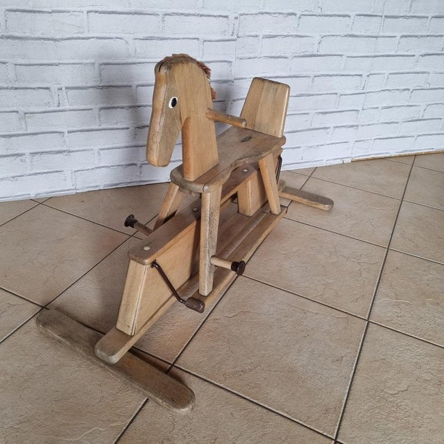 Brown Rocking Horse, 1970s For Sale - Image 3 of 18