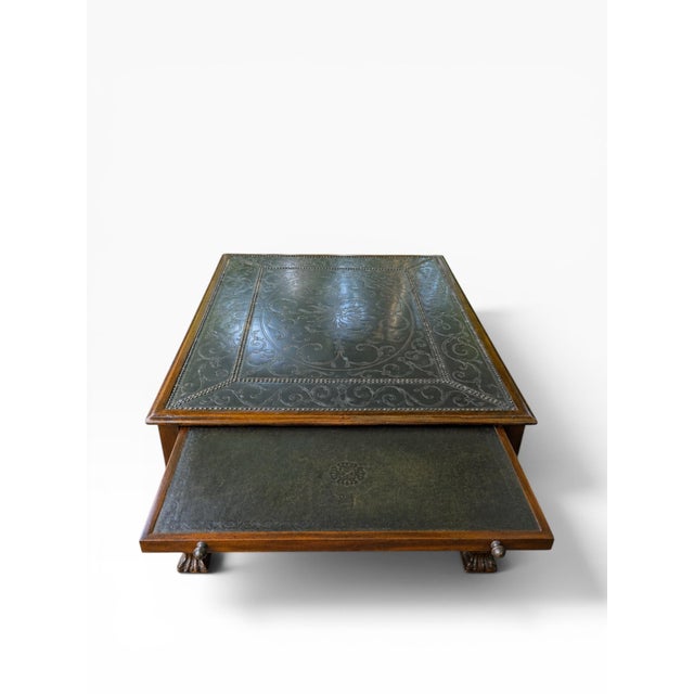 Theodore Alexander Theodore Alexander Armoury Collection Etched Brass Cocktail Table For Sale - Image 4 of 10