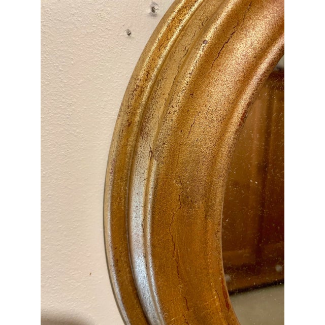 Gold Vintage Round Gilt Italian Mirror For Sale - Image 8 of 9