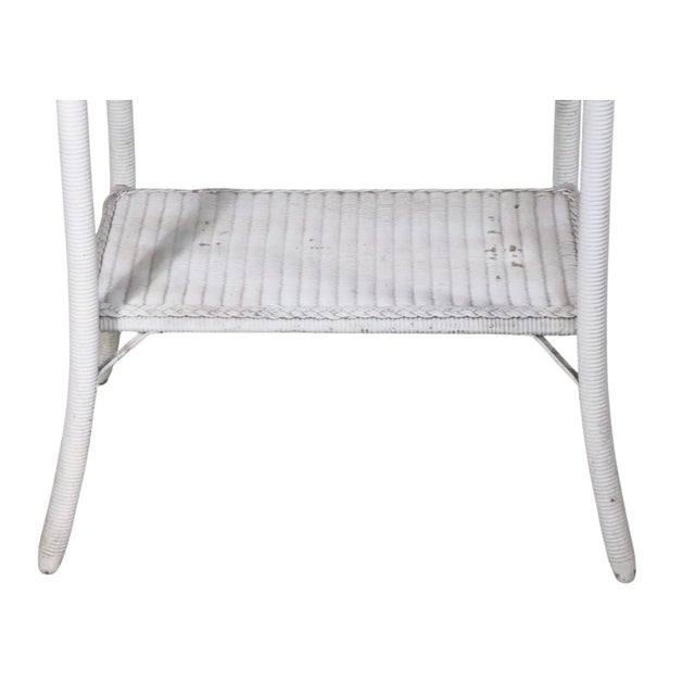 Early 20th Century Vintage Oval White Wicker Table Att. To Lloyd Loom C 1930/50's For Sale - Image 5 of 12