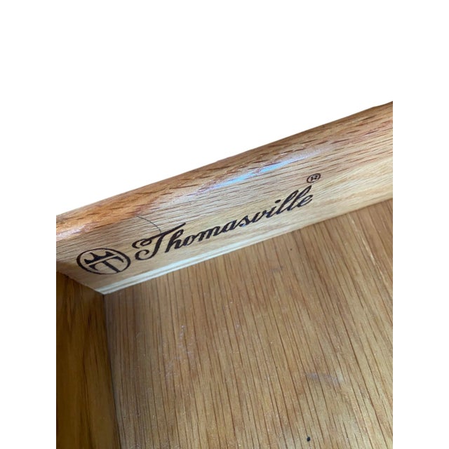 Late 20th Century Thomasville Carved Floral Side Table With Drawer and Open Shelf For Sale - Image 11 of 11