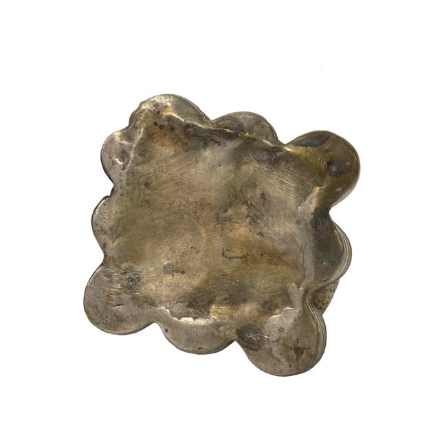 Chinese Oriental Silver Pewter Color Metal Fengshui Snake Ingot Figure For Sale - Image 4 of 6