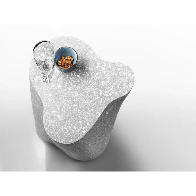 Not Yet Made - Made To Order White Stone Coffee Table with Glass Top by Donatas Zukauskas For Sale - Image 5 of 6