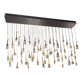 Ochre Seed Pod Bronze Finish Chandelier For Sale