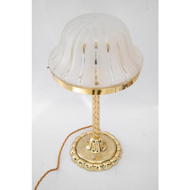 Art Deco Table Lamp with Glass Shade, Vienna, 1920s For Sale - Image 4 of 17