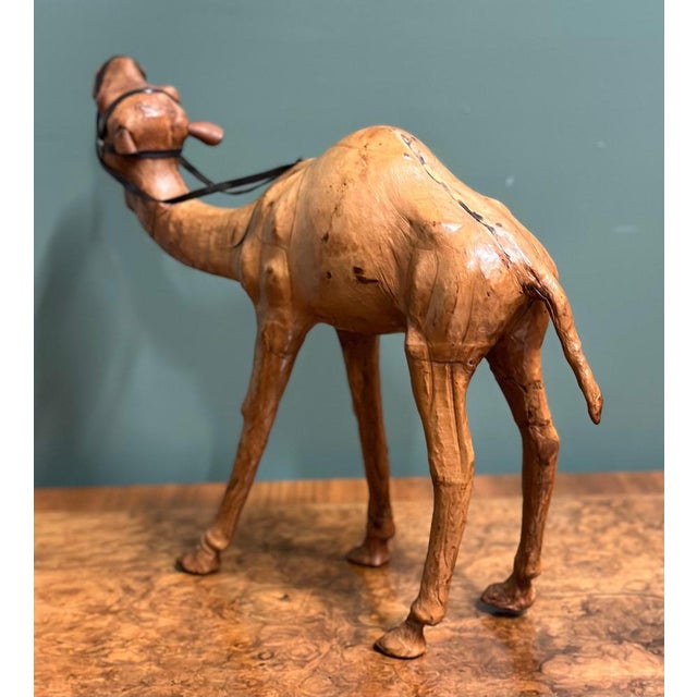 Leather and Hand-Carved Wood Camel from Liberty's London For Sale - Image 5 of 9