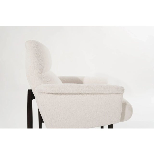 White Scandinavian-Modern Lounge Chairs in Wool, 1950s For Sale - Image 8 of 13