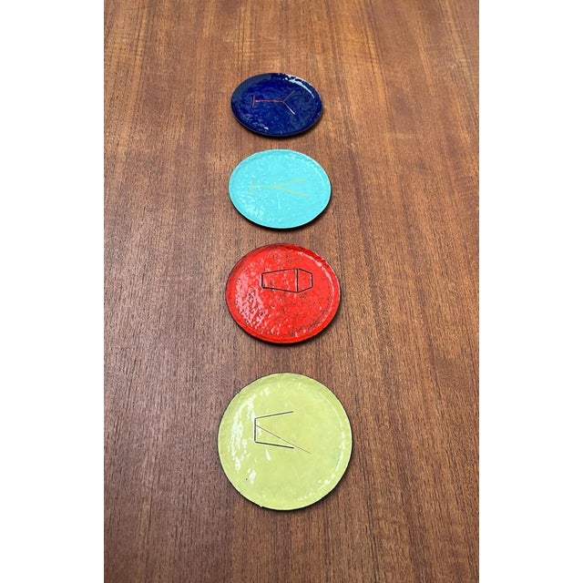 Mid-Century Metal Cocktail Coasters, 1960s, Set of 4 For Sale - Image 14 of 18