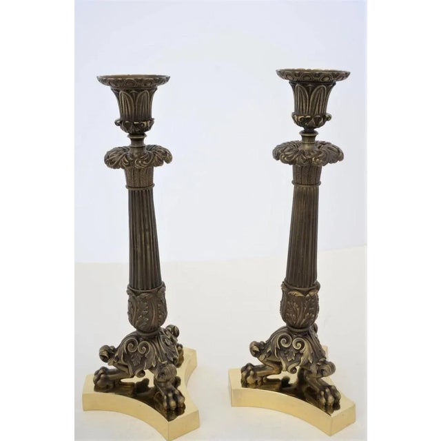 Neoclassical Revival Candlesticks Candle Holders - A Pair For Sale - Image 4 of 12