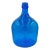 Vintage Mid-Century Blue Glass Bottle Jug Vase Hand-Made For Sale